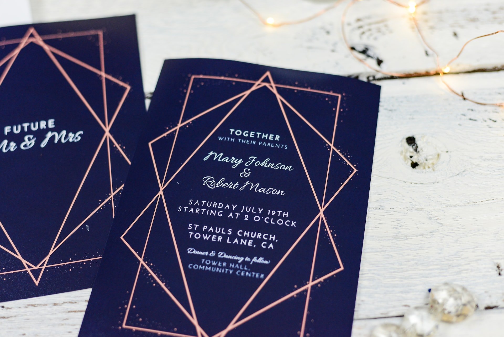 Blue and Pink Wedding Invitation Inspiration