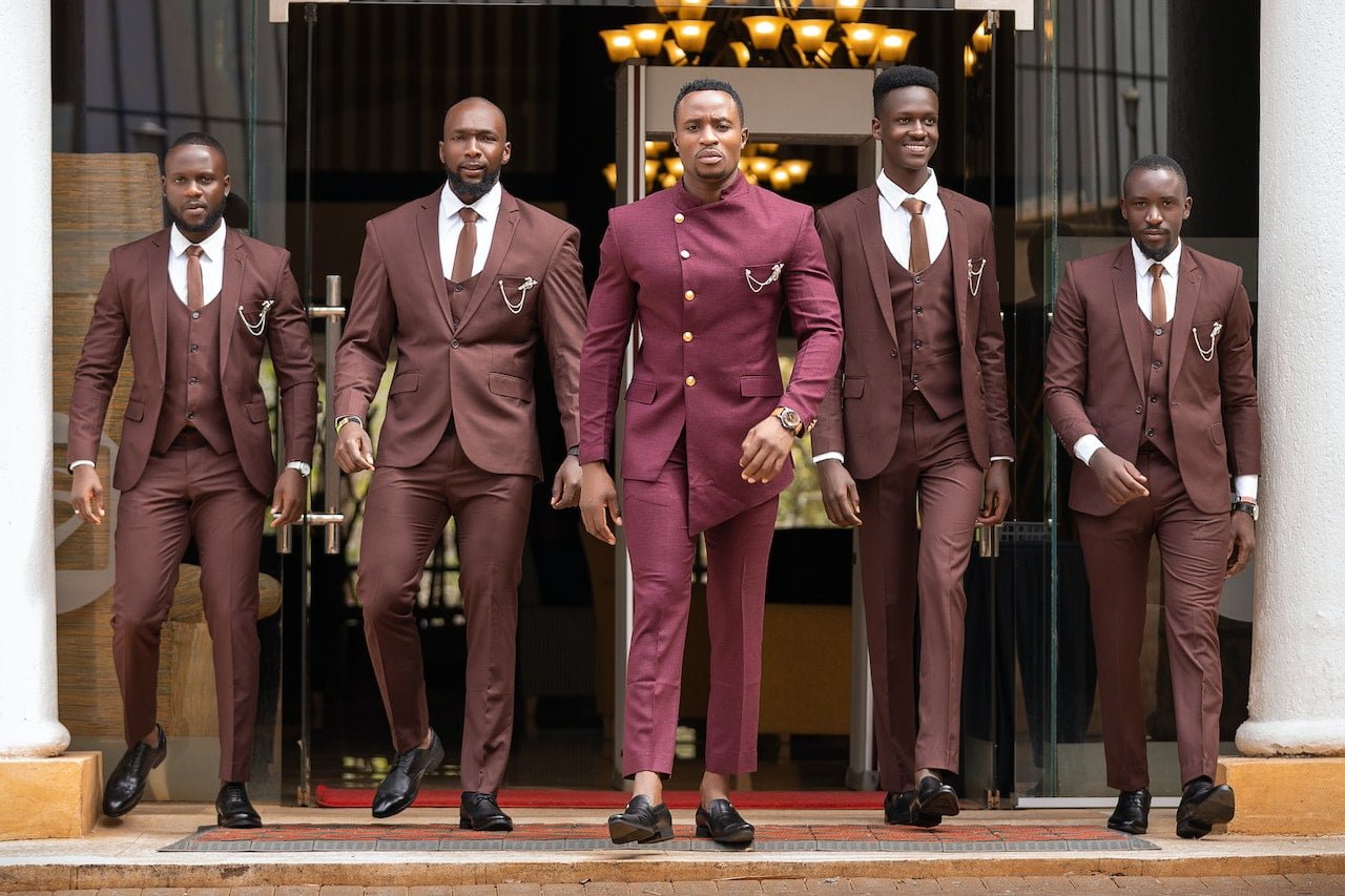 Groomsmen and Groom in Burgundy Inspiration