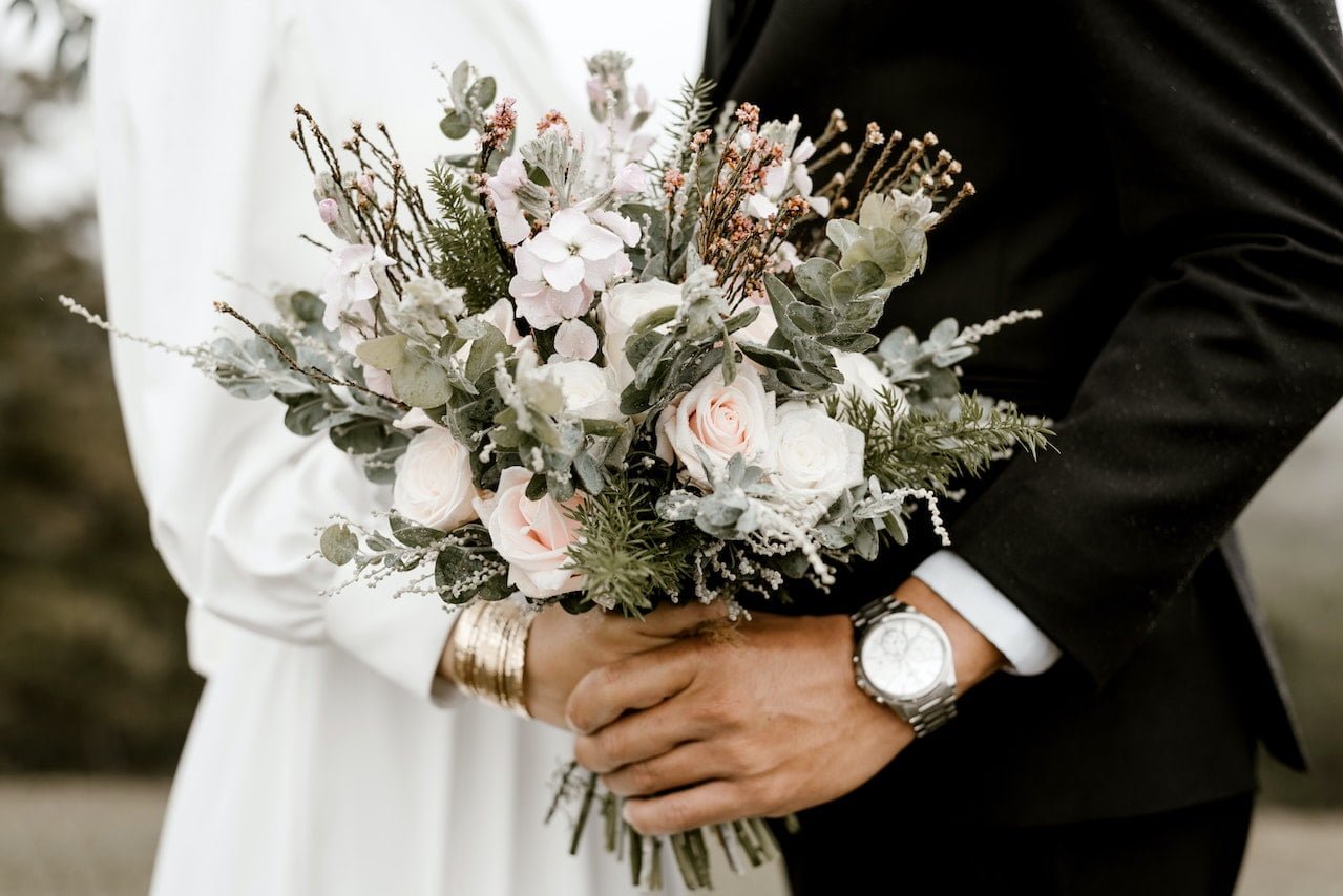 Pink and Grey Wedding Bouquet Inspiration