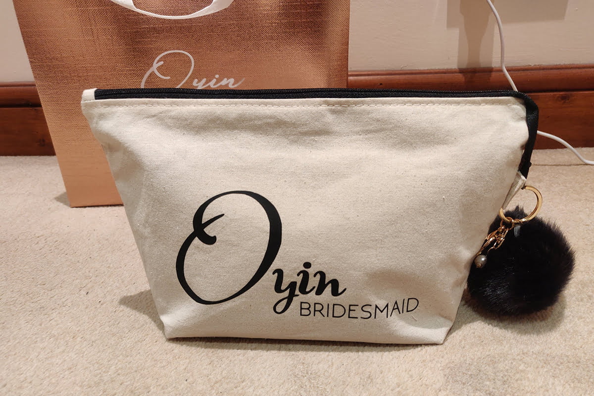 Customised Bridesmaid Makeup Bag Gift