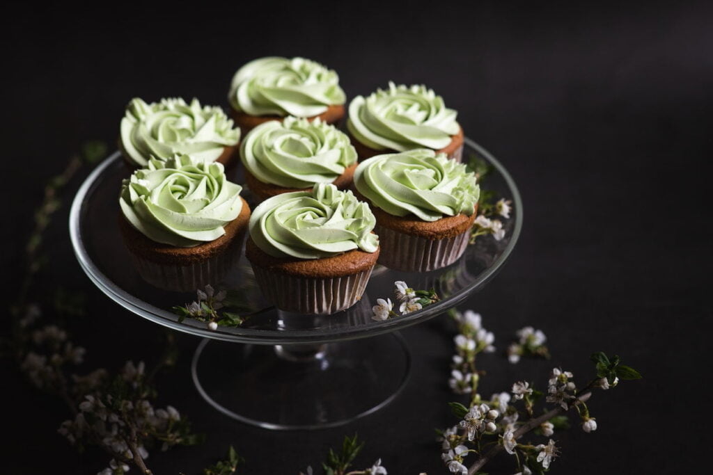 Green Cupcakes on Stand