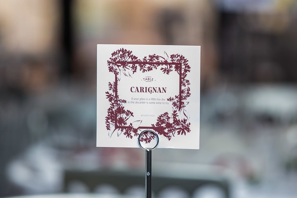 Wedding Table Name in Burgundy