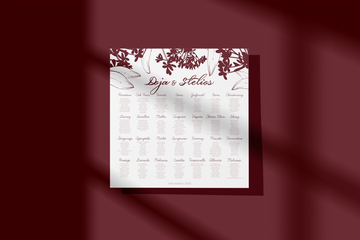 Taxidis Wedding Seating Plan Design