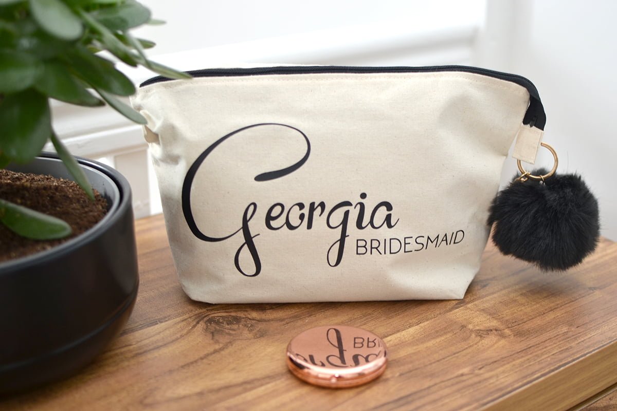 Customised Bridesmaid Makeup Bag Gift